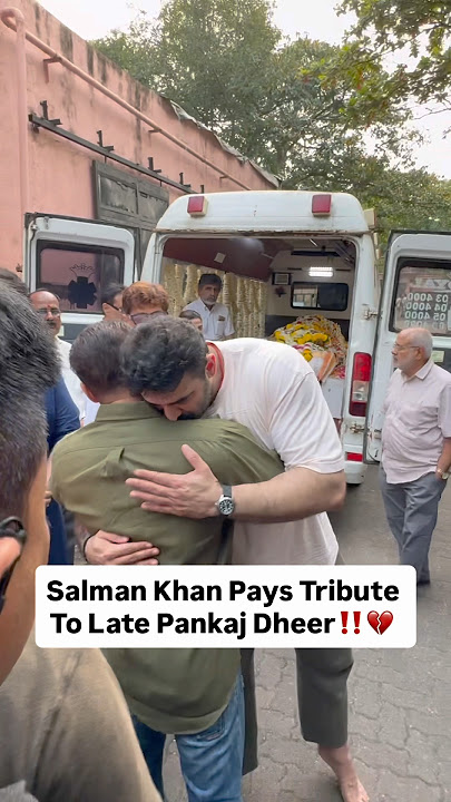 Salman Khan Attend Pankaj Dheer’s Last Rites💔 #salmankhan #pankajdheer #nikitindhir #bollywood