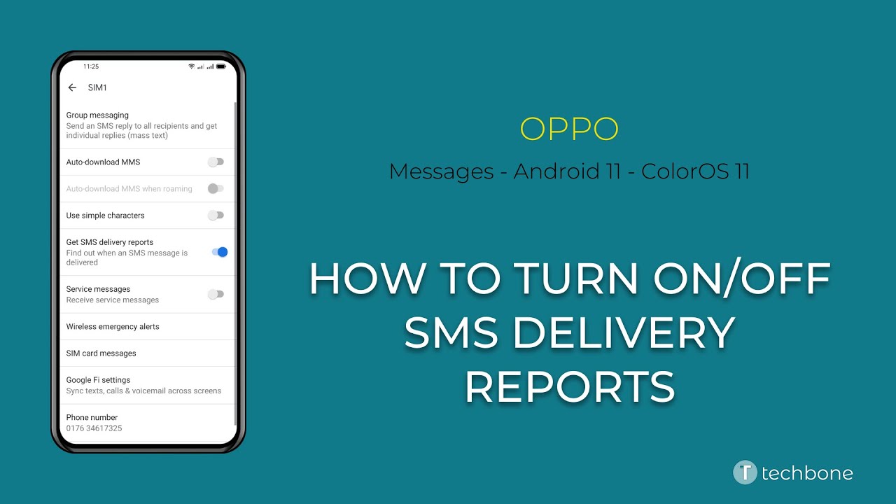 How to Turn On/Off SMS delivery reports - Oppo [Android 11 - ColorOS 11]