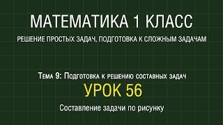 Математика 1 класс. Урок 56. Составление задачи по рисунку (2012)