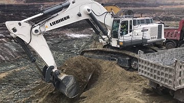 Huge Liebherr 984 Excavator Loading Trucks With Two Passes - Sotiriadis Mining Works