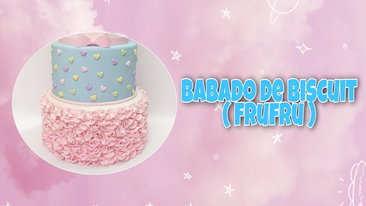 Babado de biscuit ( frufru )  para bolo fake