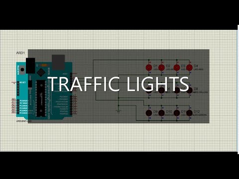 traffic lights simulation in proteus - YouTube