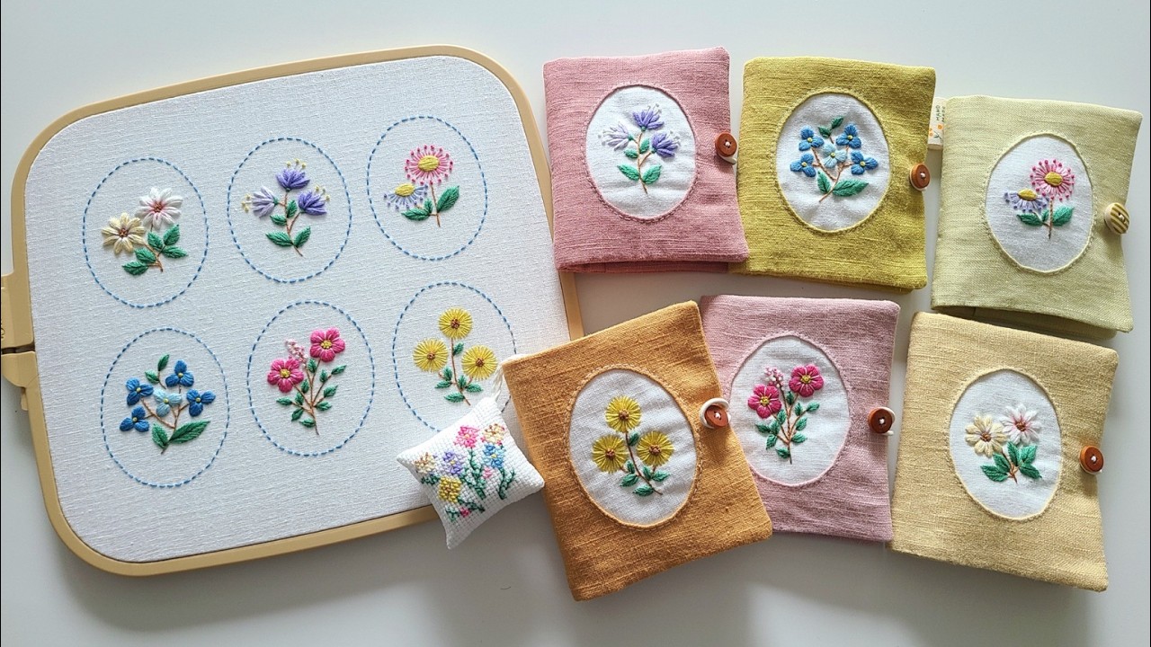 [무료도안/Free pattern] 기초 프랑스자수 들꽃 니들북 Basic Embroidery Wild Flower Needle Book