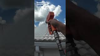 EXTREME White Tile Roof Cleaning 😳 | Heavy Algae & Lichen Removal