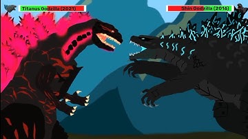 [DC2] Titanus Godzilla 2021 vs Shin Godzilla 2016 | ANIMATION with healthbars