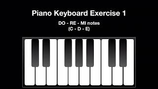 Piano Keyboard Exercise # 1. Do-Re-Mi notes (C-D-E) - Simple Piano Playalong screenshot 4
