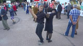 Seniors dancing on the streets of Chisinau, Moldova