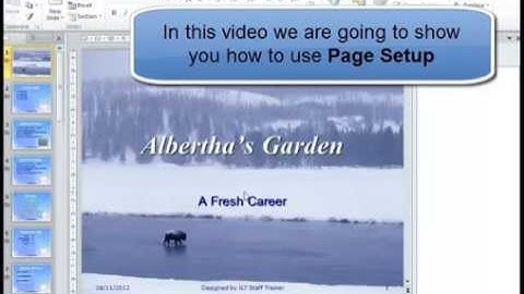 MS Powerpoint 2010: Page Setup