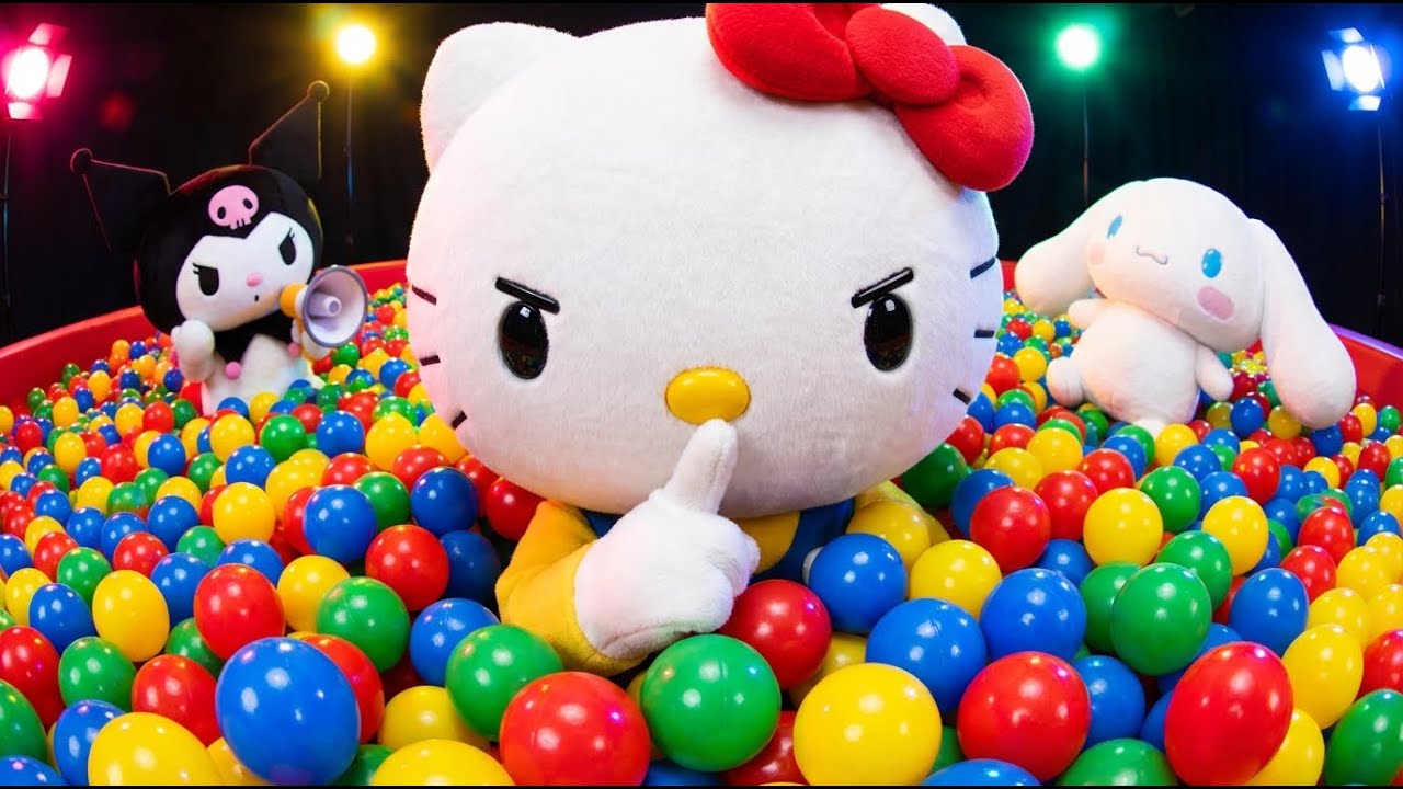 Hello Kitty Hides in 1,000,000 Balls! 🔴🔵🟡 Can Kuromi Find Her