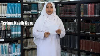 Poetry Reading | 'Terima Kasih Guru' karya Chairil Anwar | Dibacakan oleh Siti Aisyah A'dani