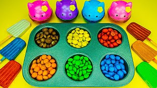 Satisfying Video | How To Make Ice Cream from Playdoh with Magic Candy M&Ms & Color Tray ASMR