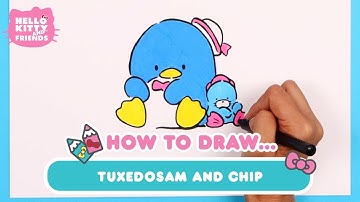 How to Draw Tuxedosam and Chip | Hello Kitty Crafts