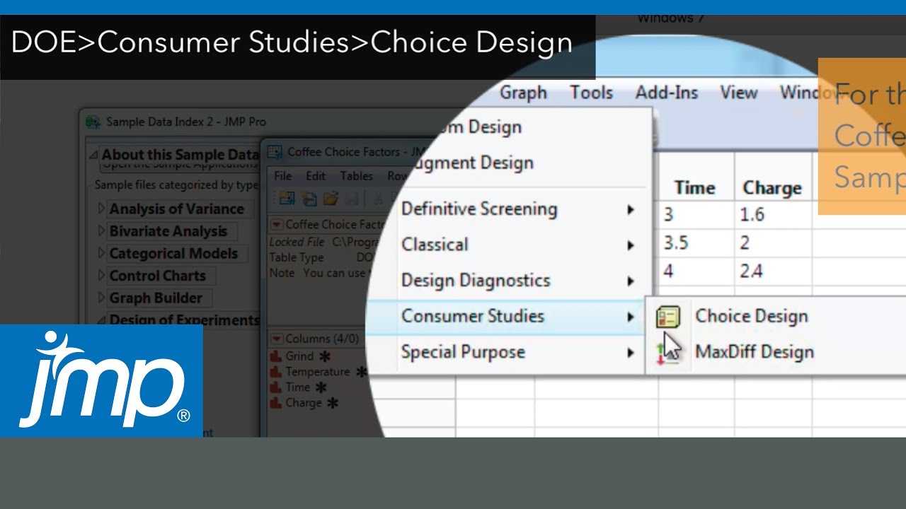 jmp design of experiments doe choice design youtube design of experiments for dummies