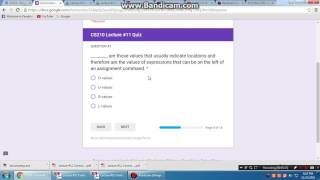 CS210 Lecture #11 Quiz