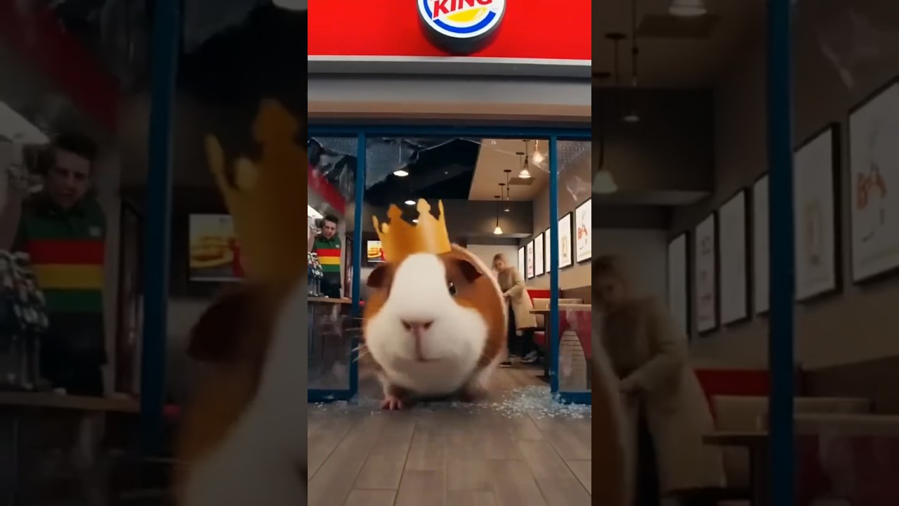 Giant Guinea Pig WRECKS Burger King?!🍔#shorts #guineapig