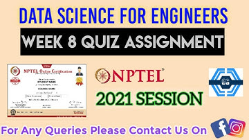 Data Science For Engineers | Week 8 Answers 2021 | NPTEL ||