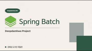 [딥담화] Spring Batch 스프링 배치