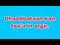 Dhaabbataan Kan Taa U In Argu Dhaabbataan Kan Taa U In Argu