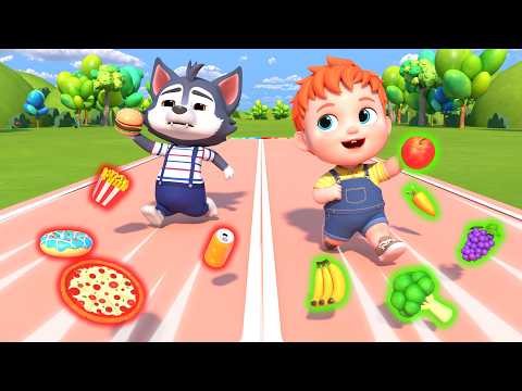 🍎Healthy Food vs. Junk Food 🍔 | Fun Challenge | Songs for Kids | Leo Português
