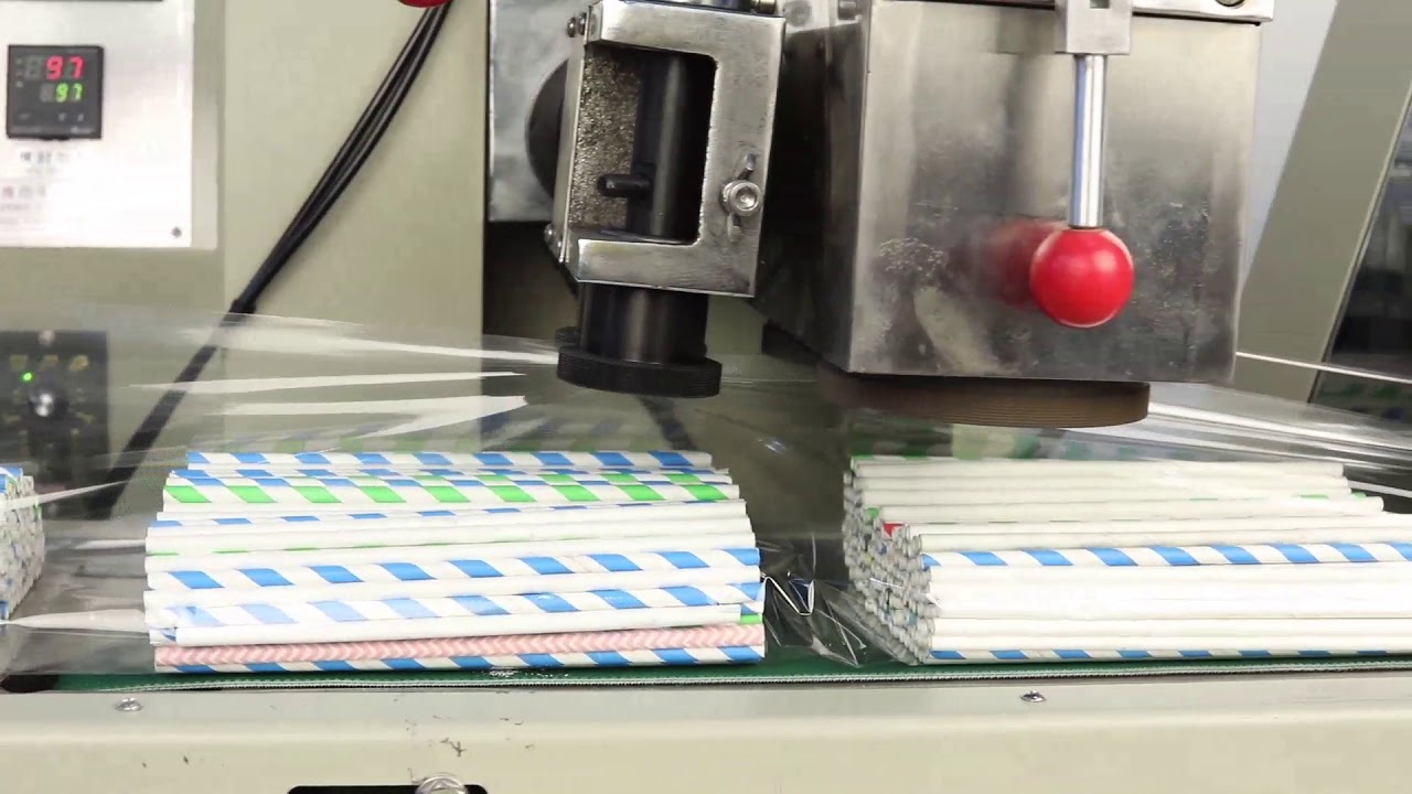 bundle paper straw automatic wrapping machine with counting