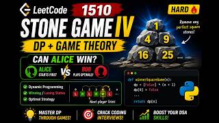 LeetCode 1510 🔥 Stone Game IV | Hard DP + Game Theory | #python #leetcode #daily