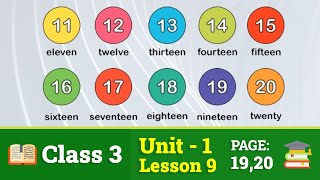 Class 3 English | Unit 1 | Lesson 9 | Numbers 11-20 in words (Book 2025)