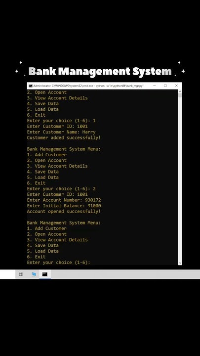 Bank Management System Project in Python #pythonprojects #python #cbse ...
