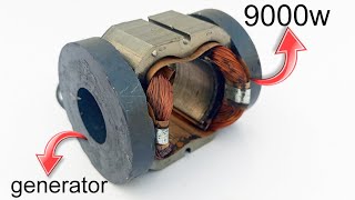 I turn copper Coil into 230v most power full generator with 2 magnet