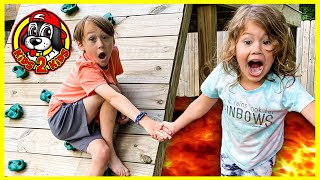 FLOOR IS LAVA Kids Challenge 🌋 Longest Backyard Obstacle Course — From INSIDE to OUTSIDE Our House!
