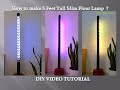 How to make modern LED floor lamp? 5 ft tall, slim type made from PVC pipe, DIY video.
