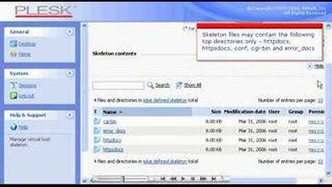 Cari.net -Changing The Skeleton File In PLESK