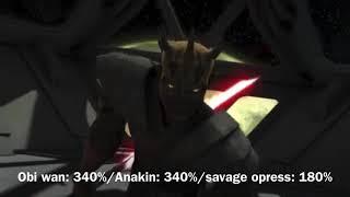 Obi wan and Anakin vs savage opress (with life percentage)