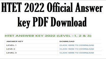HTET 2022 OFFICIAL ANSWER KEY DOWNLOAD PDF | HTET PGT TGT PRT EXAM 2022 | ANSWERKEY
