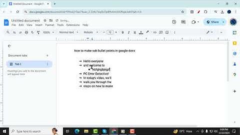 How to Make Sub Bullet Points in Google Docs - Full Guide {2025}