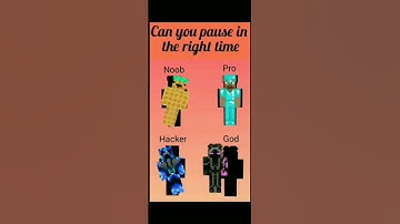 noob vs pro vs hacker vs God in Minecraft can you pause this at right time#minecraft #viral #short