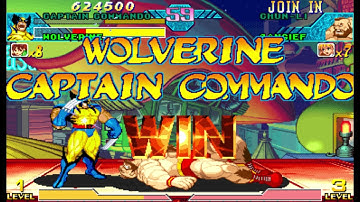 Marvel vs Capcom 1 ( Arcade ) - Captain Commando / Wolverine Playthrough ( Feb 19, 2017 )
