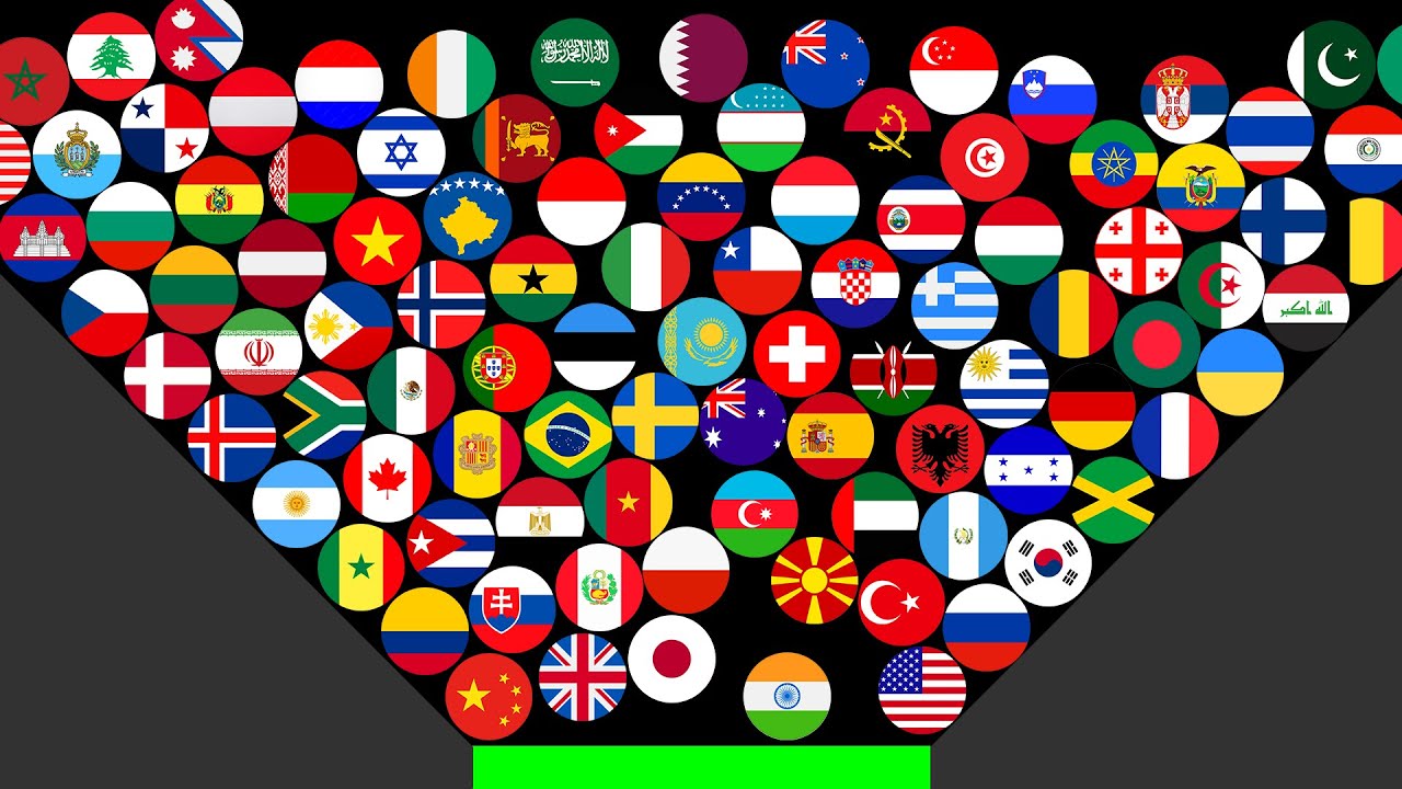 100 Countries Marble Race in Algodoo