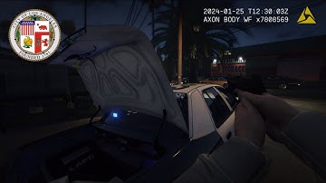 [NO COMMENTARY] 8K GTA V LSPDFR - PANIC BUTTON PRESSED, OFFICER SHOT & STOLEN CAR CHASE!