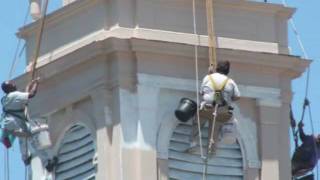 Steeplejacks Painting a Church Steeple