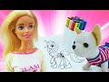 Весёлые видео Челленджи – Кукла Барби и собачка ЧиЧиЛав – Играем и рисуем с детьми