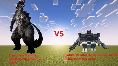 Godzilla 2014 Vs Pomkots Mechs Bosses | Modded Minecraft Mob Battle | 1.20.1