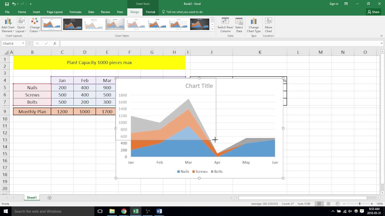 Excel Capacity Chart