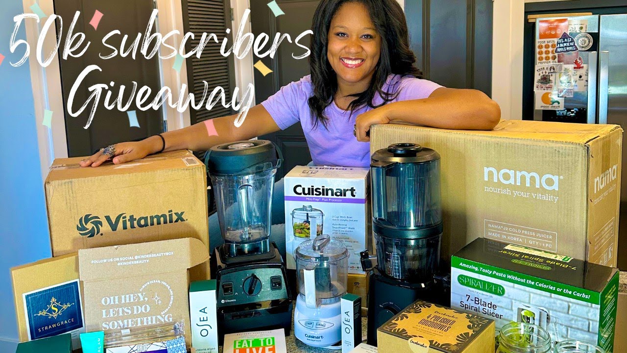 BLOOMING RAW 50K SUBSCRIBER MASSIVE GIVEAWAY (NAMA JUICER, VITAMIX