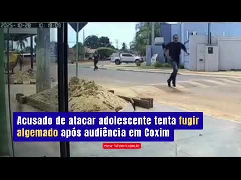 Acusado de atacar adolescente tenta fugir algemado após audiência em Coxim 2 Acusado de atacar adolescente tenta fugir algemado após audiência em Coxim