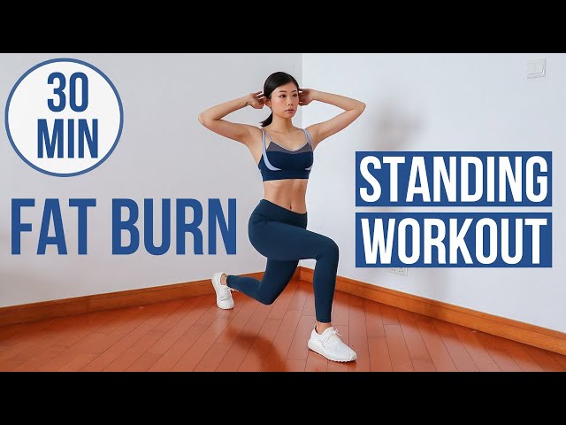 30 min Full Body Fat Loss Standing Workout (No Jumping) | Quiet Cardio, No Yoga Mat Needed ~ Emi class=