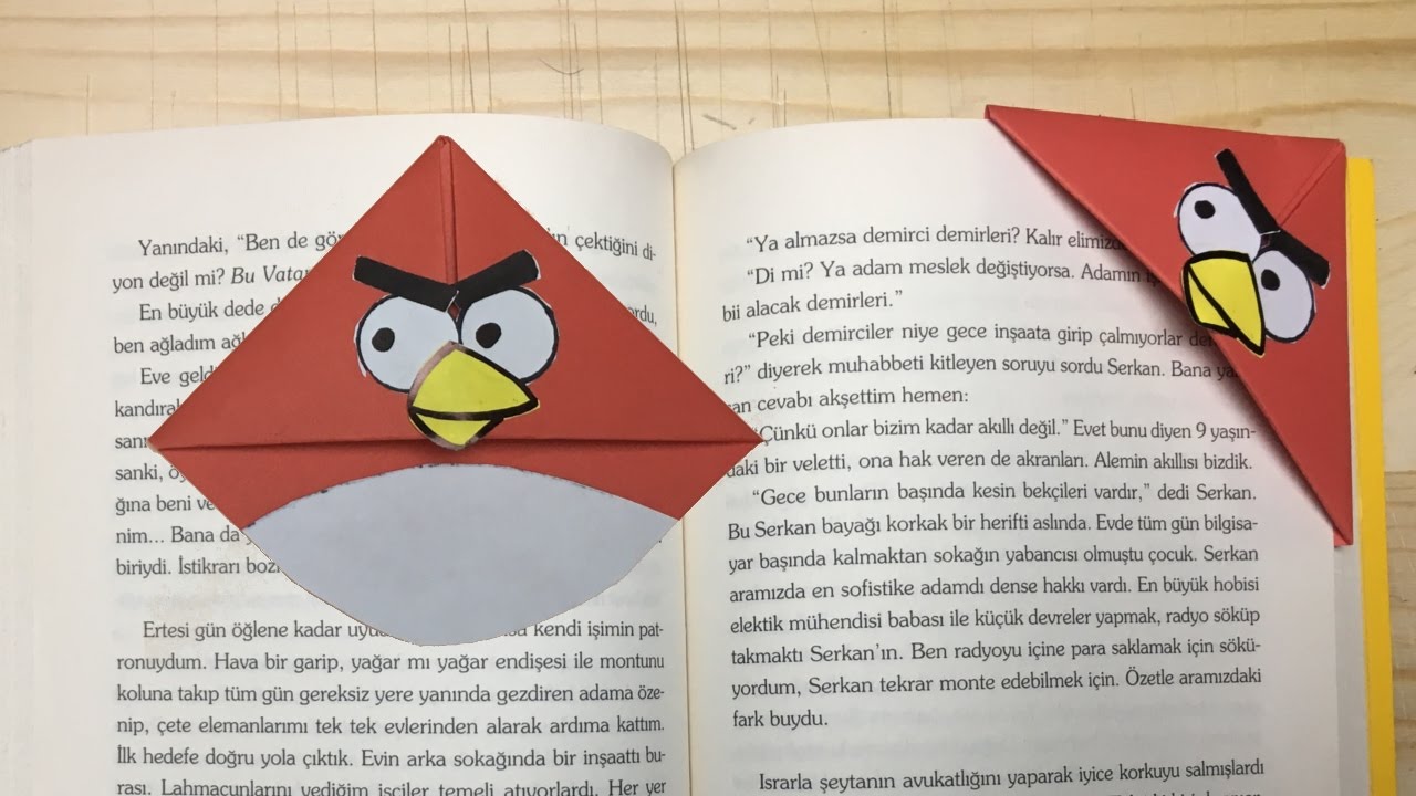 angry birds red kitap ayraci nasil yapilir kitap ayraci kitap angry birds