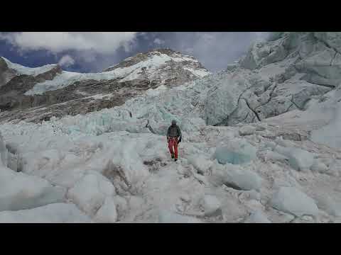 Khumbu Ice Falls Mt. Everest. Checking it out for the first time, just the first 5% up from Bascamp