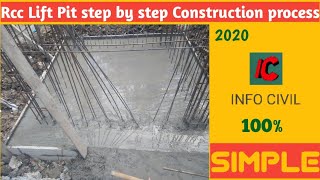 Rcc Lift Pit Construction Process Step by Step 100% @Site || info civil