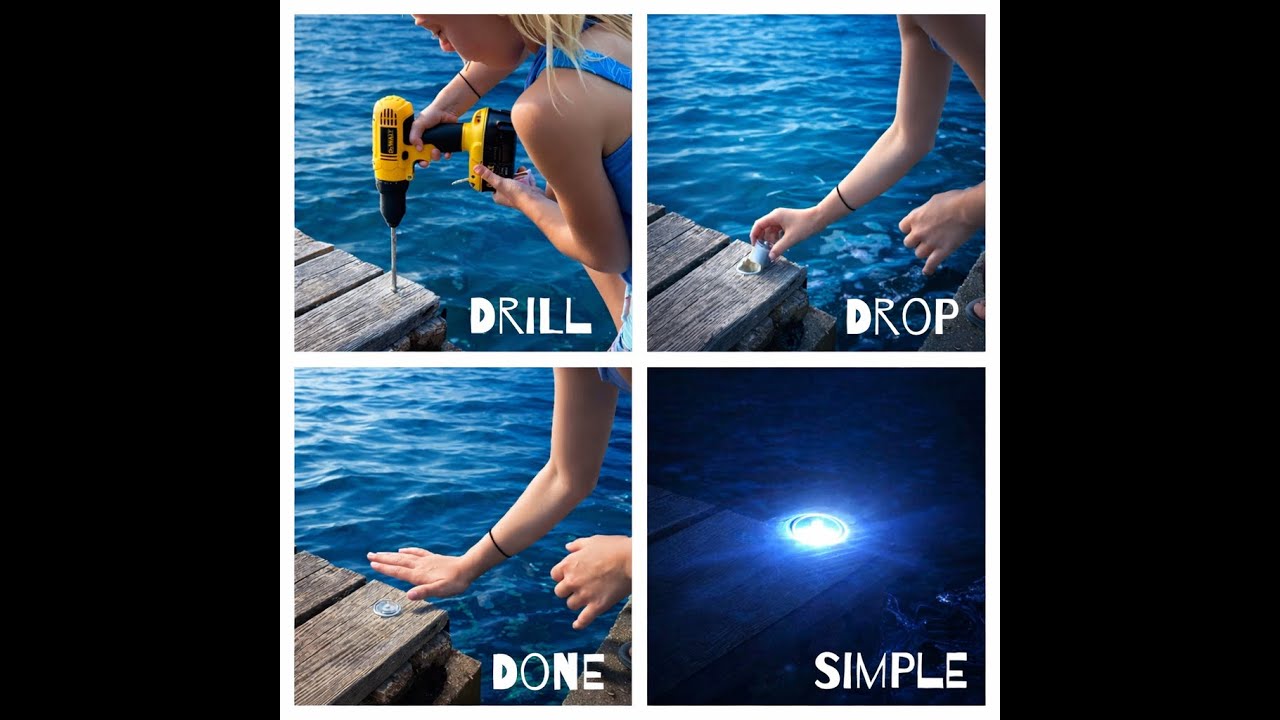 Solar LED Dock Lights - NautiCurl Wireless, Waterproof Dock Lighting. Simply, Drill, Drop and Done.