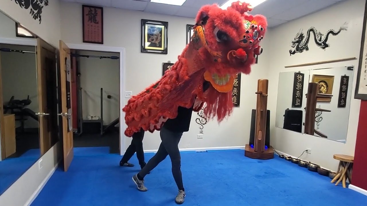 Chinese Lion Dance Training - Rolls, Arrow Stance, Knee High Jumps, Jump Rolls